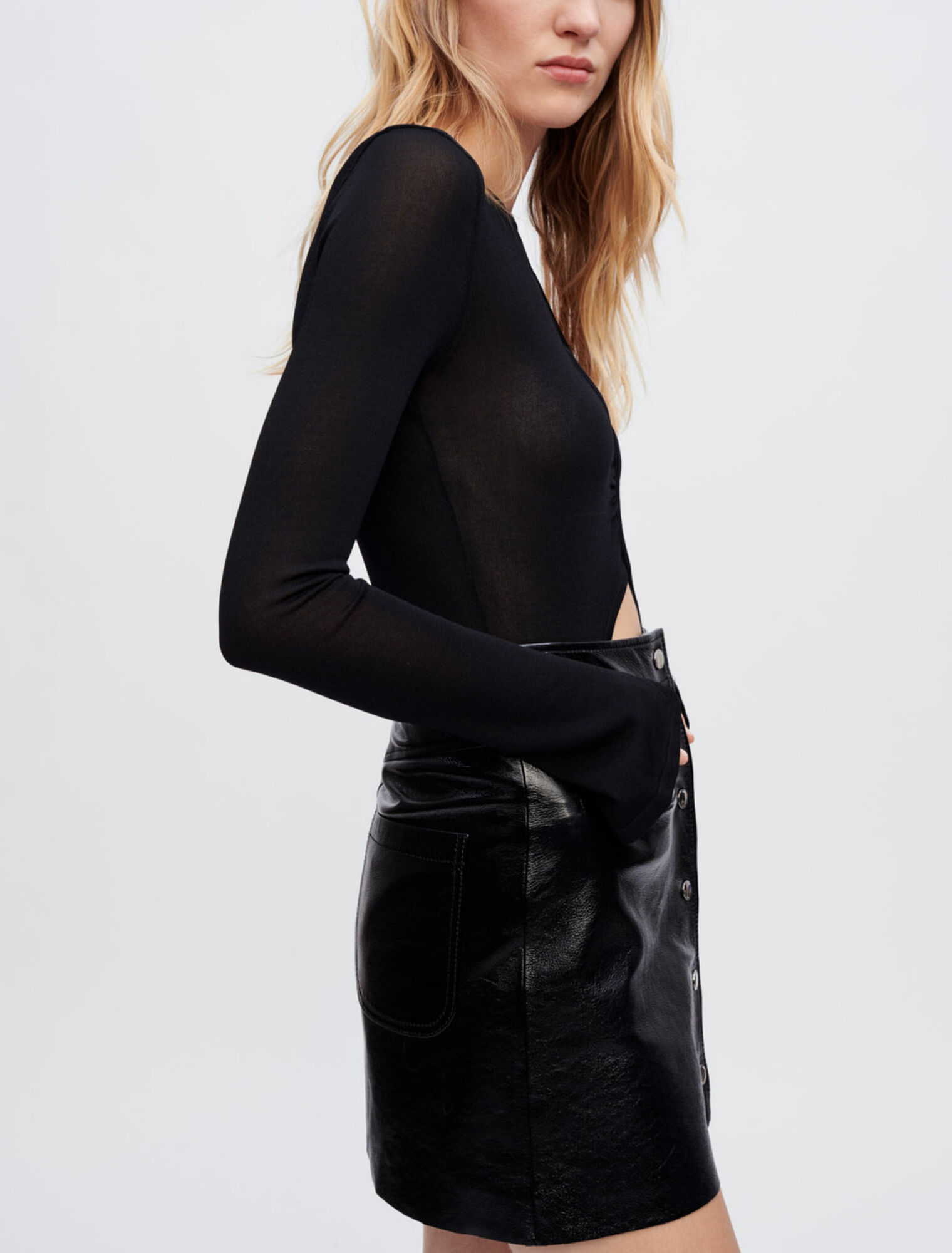 Vinyl leather skirt