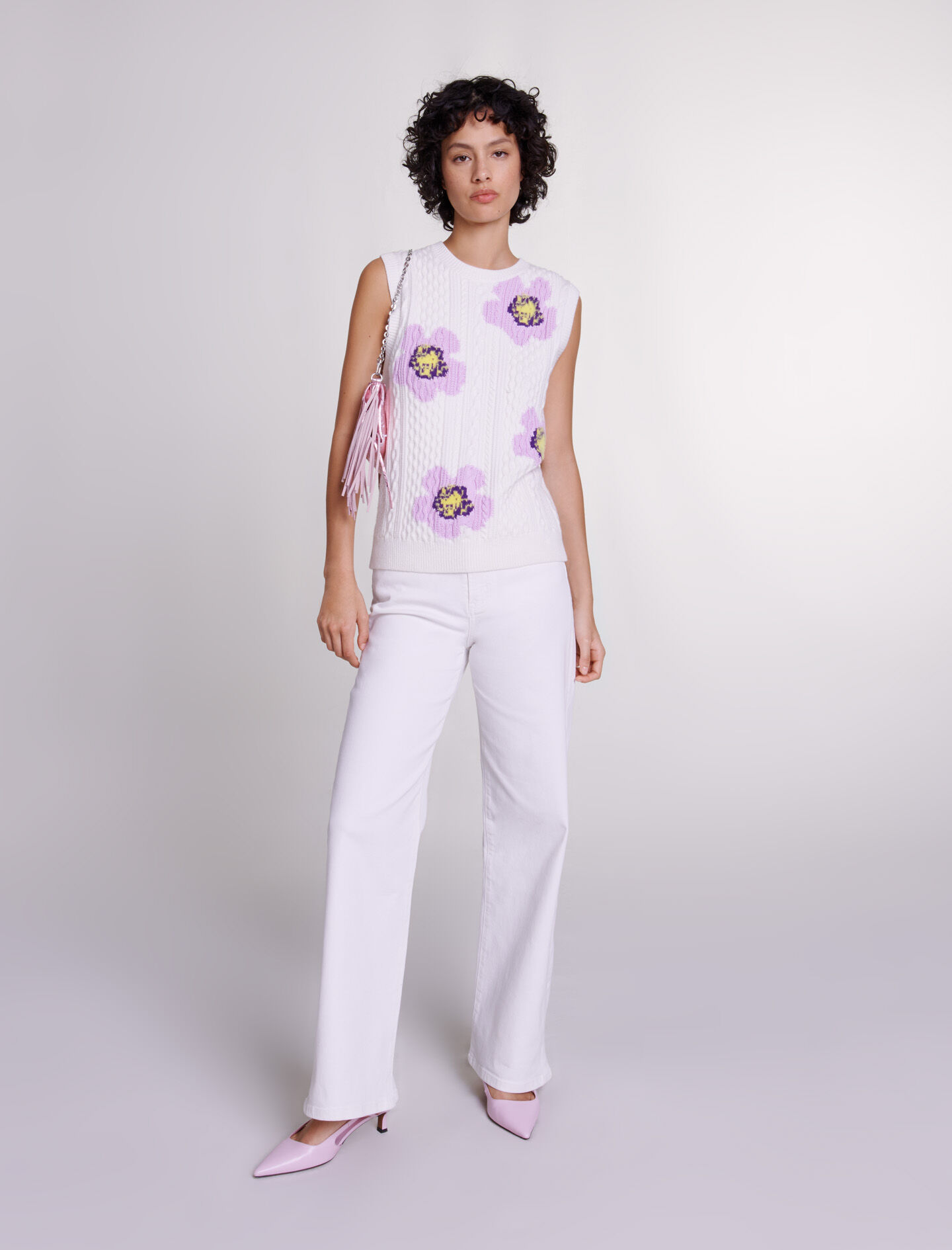 Floral sleeveless jumper Pullovers Maje
