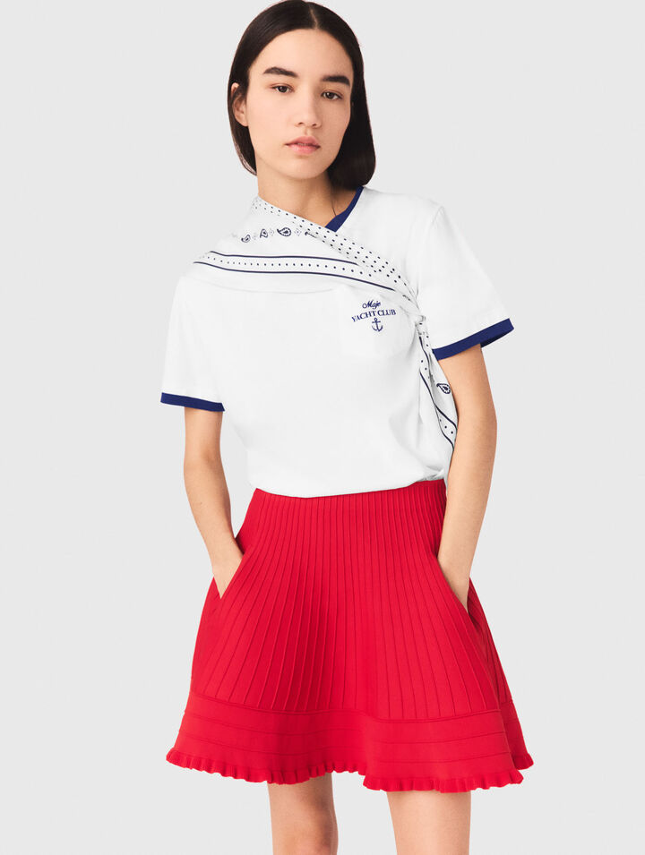 Compact knit short skirt