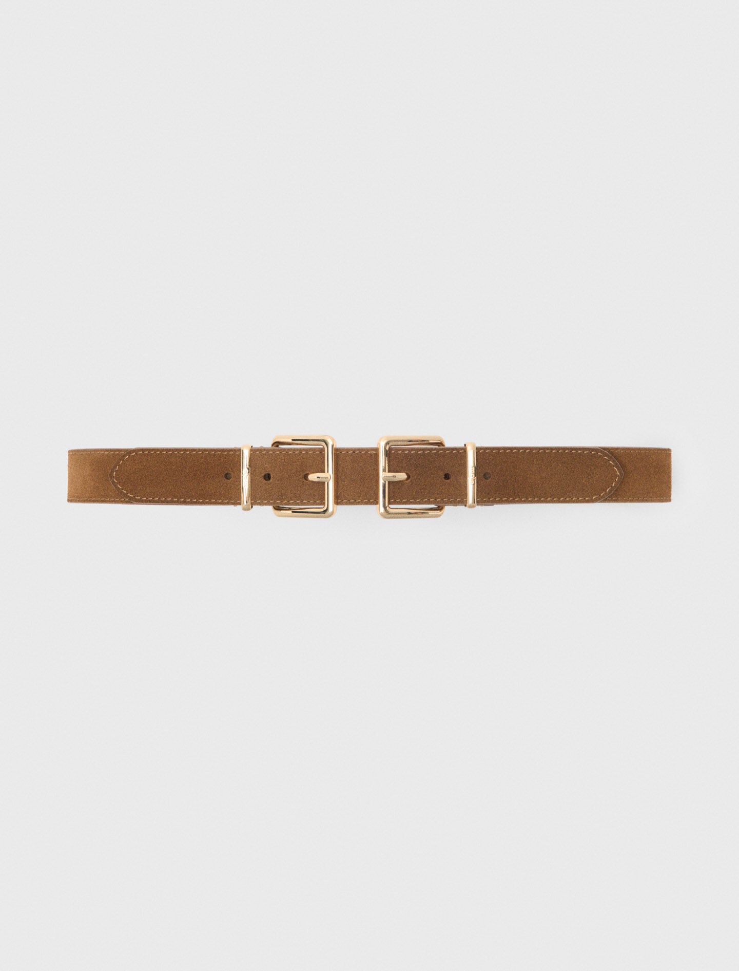 Double buckle suede belt 8