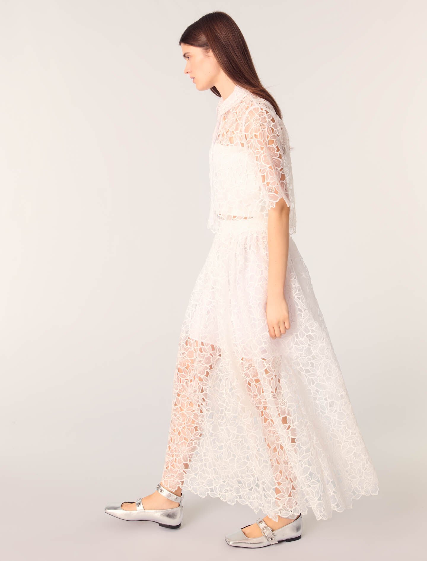 ワンピース A FERRETTI Women Mid Skirts 0126 A0416 001 WHITE pearl-white-skirt