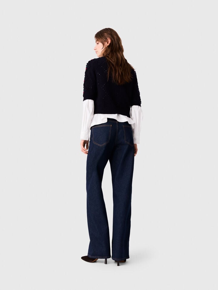 Jumper with embroidered cherries