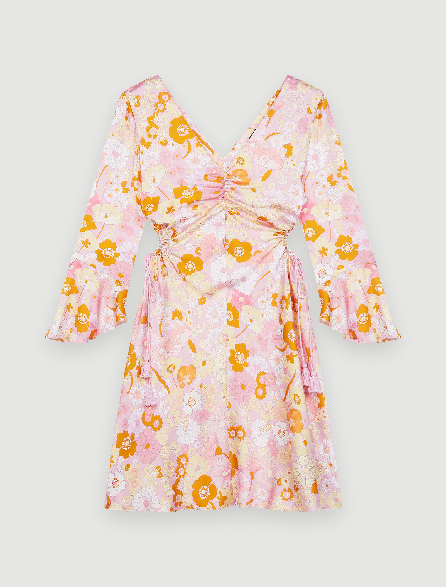 Flower Power printed satin dress