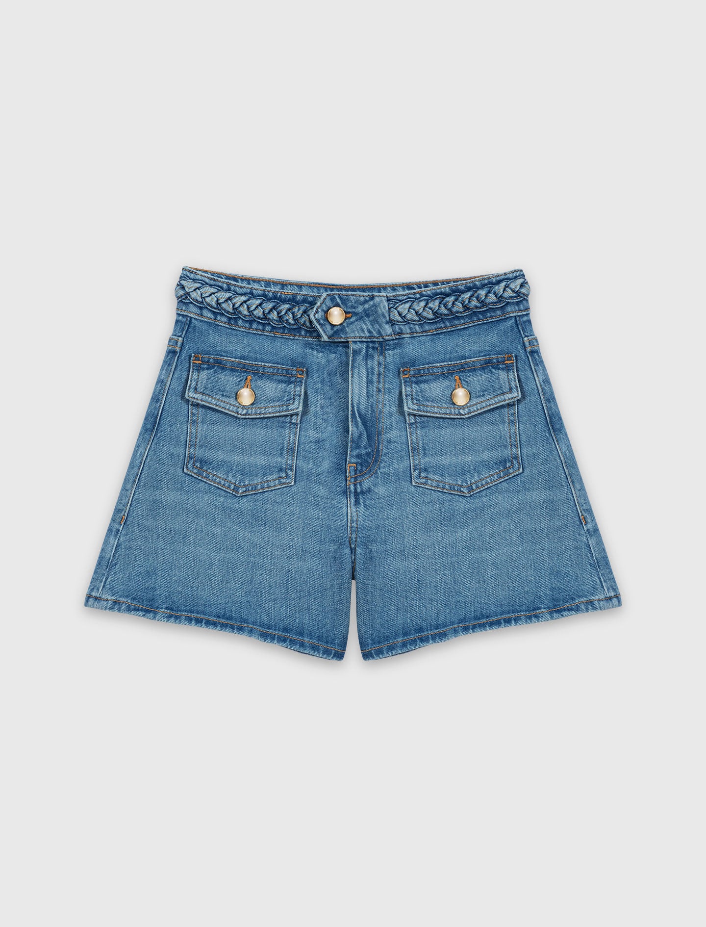 Braided denim shorts 6