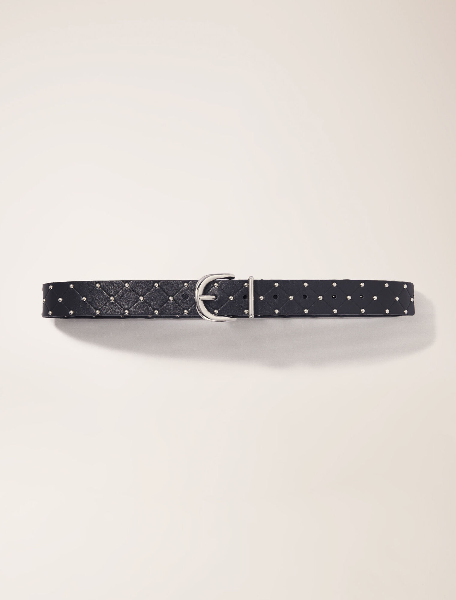 Quilted leather belt
