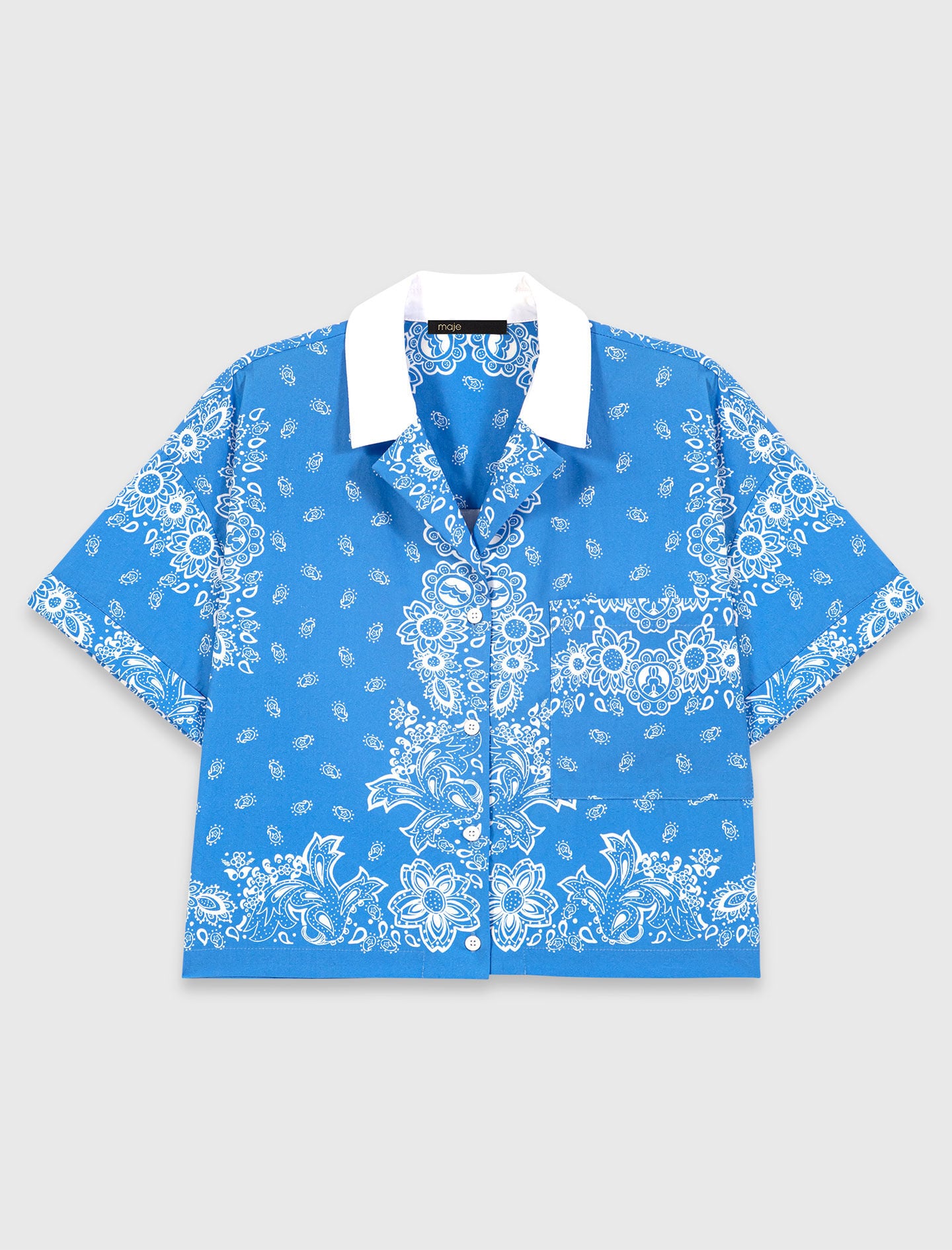 Contrast collar printed shirt 6