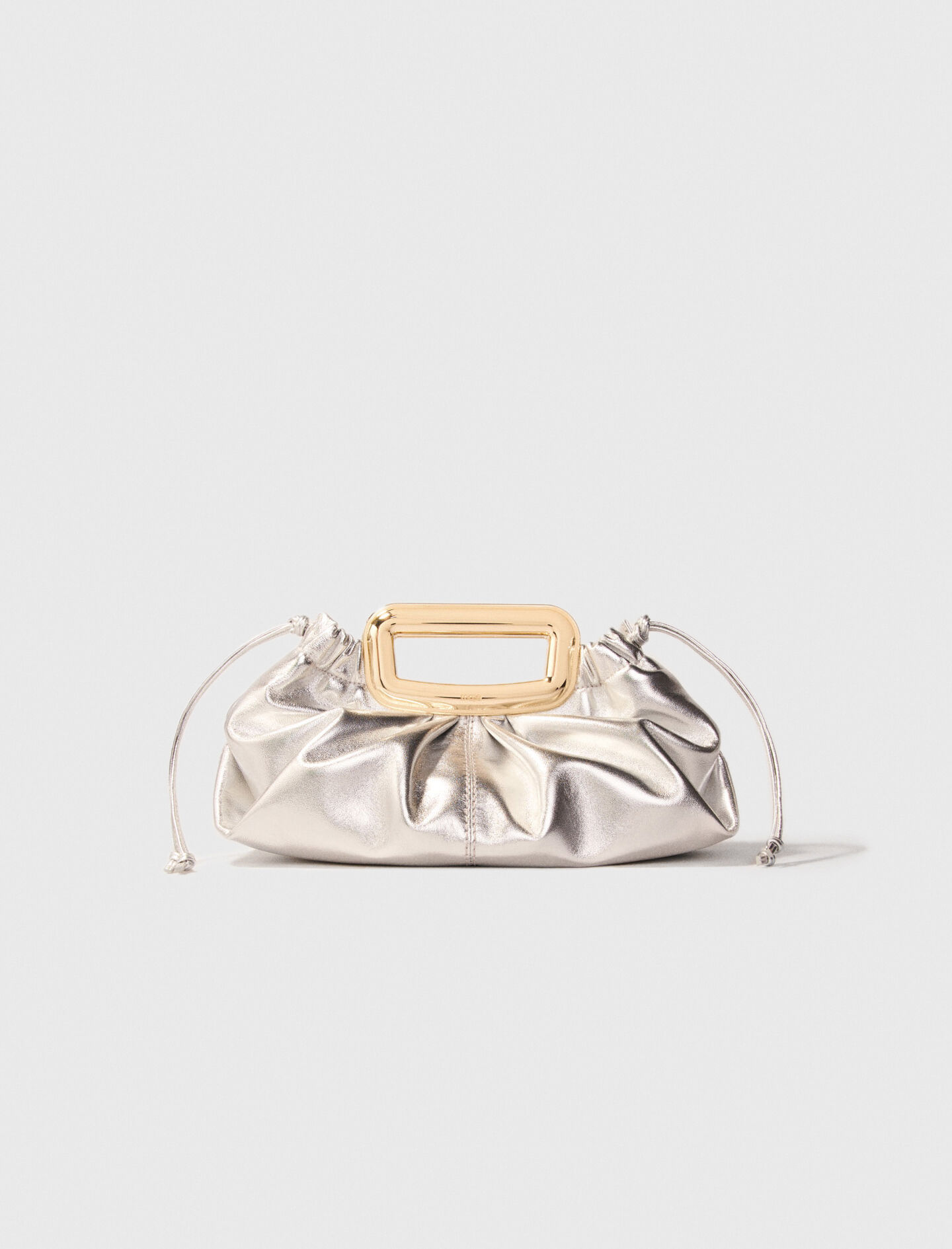 【MAJE】クローバーロゴ・フリンジラムレザークラッチ：イエロー HANDCRAFTED CLUTCHES – By Margaux