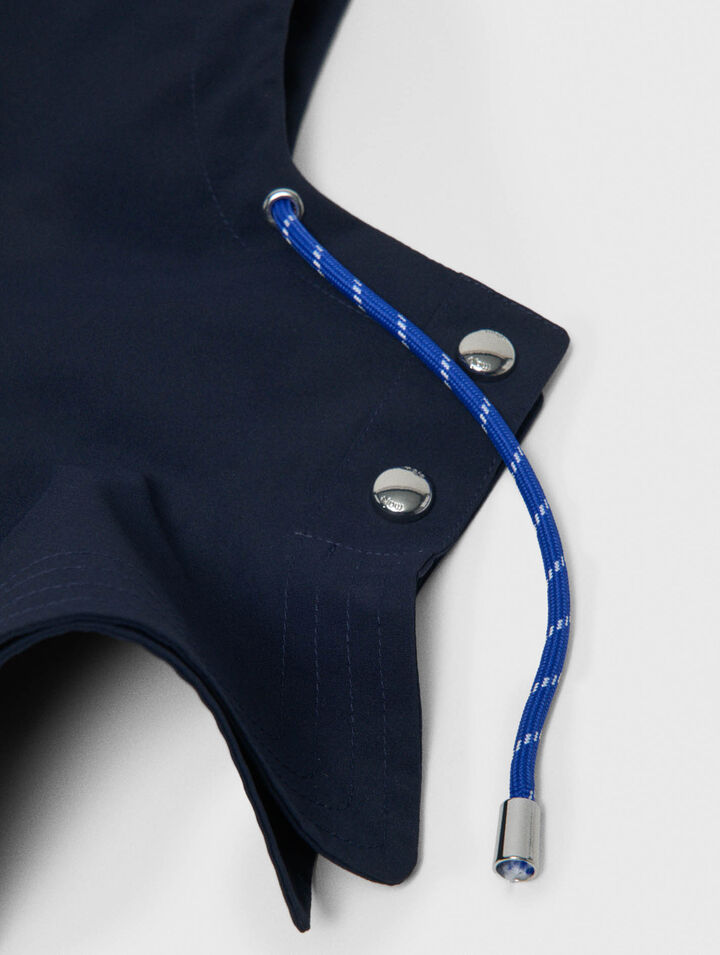 Waterproof drawstring hood