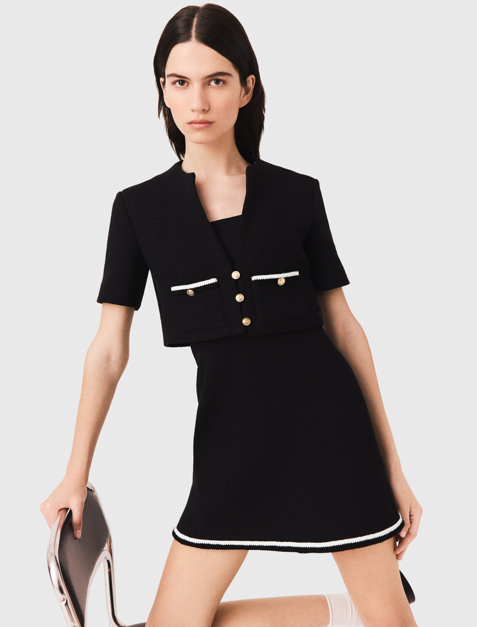 2-in-1 tweed dress