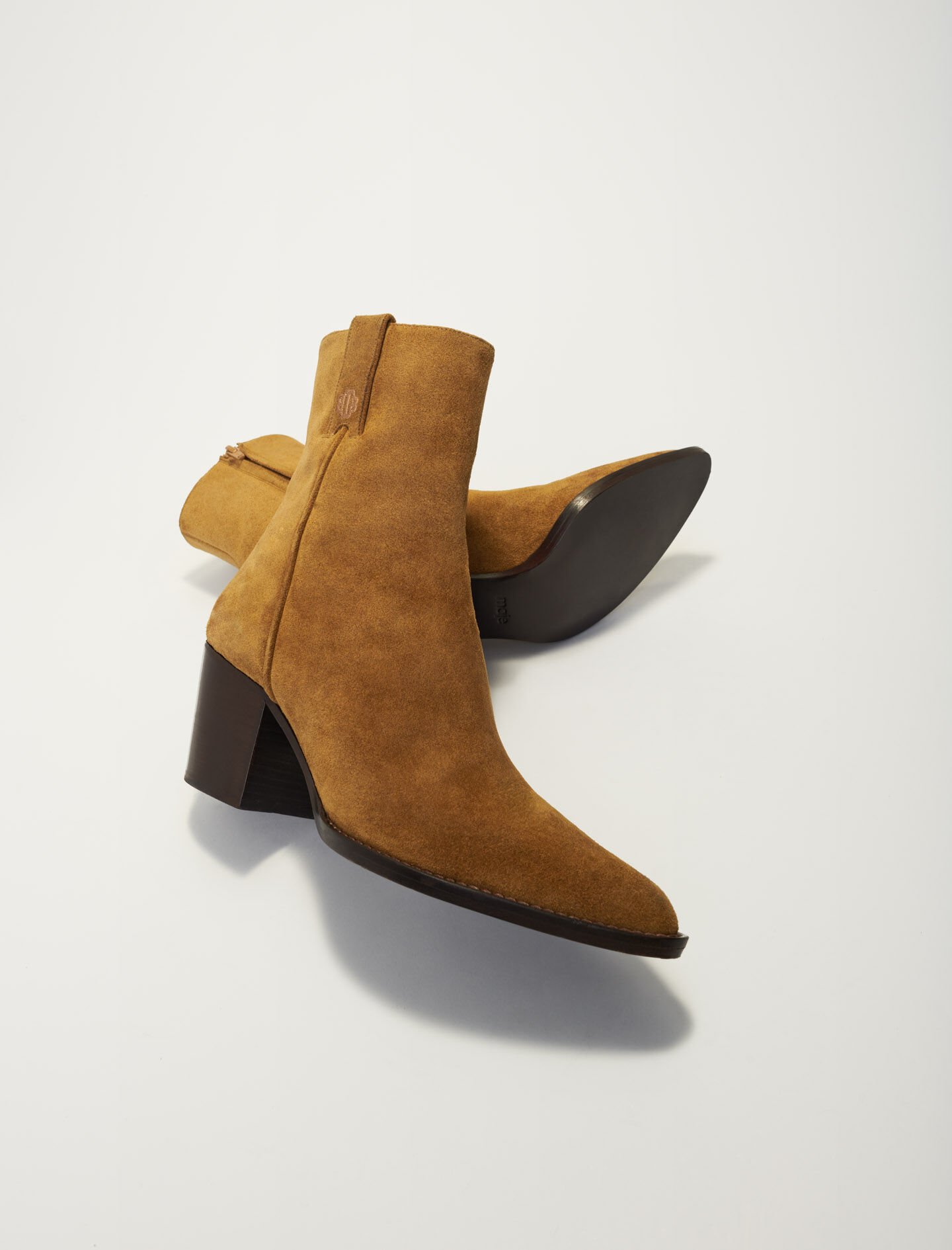 Camel suede boots