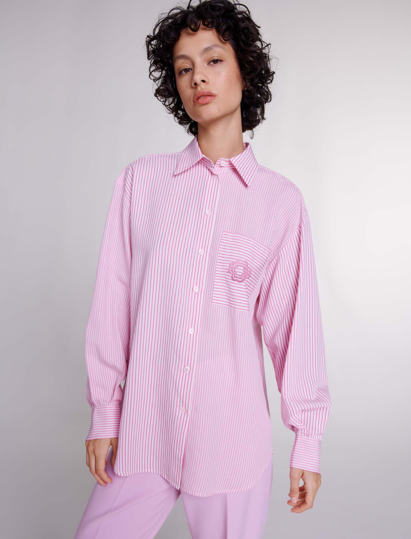 maje ストライプ 長袖シャツ サイズ1 Long stripy shirt