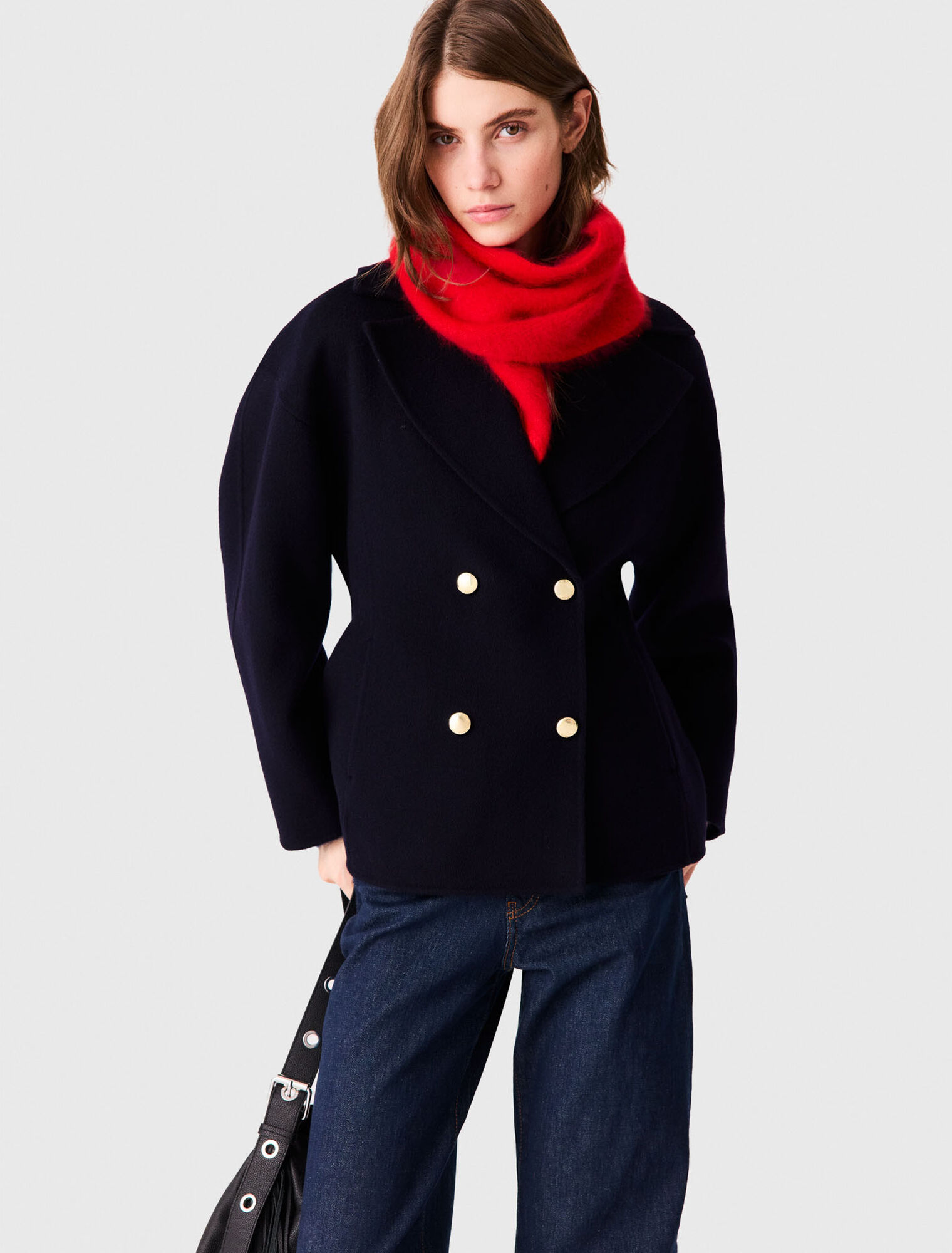 Fitted double-faced coat