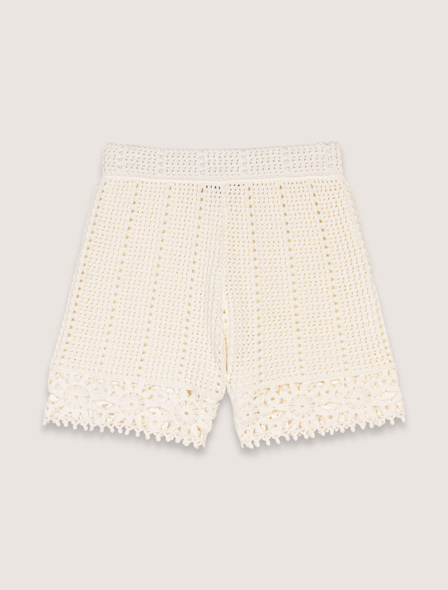 Crochet-knit shorts
