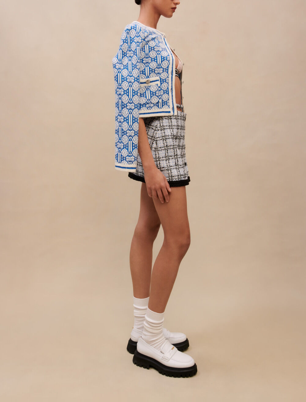 期間限定30％OFF! Skirts - skirt tweed Checked & Maje | Shorts スカート