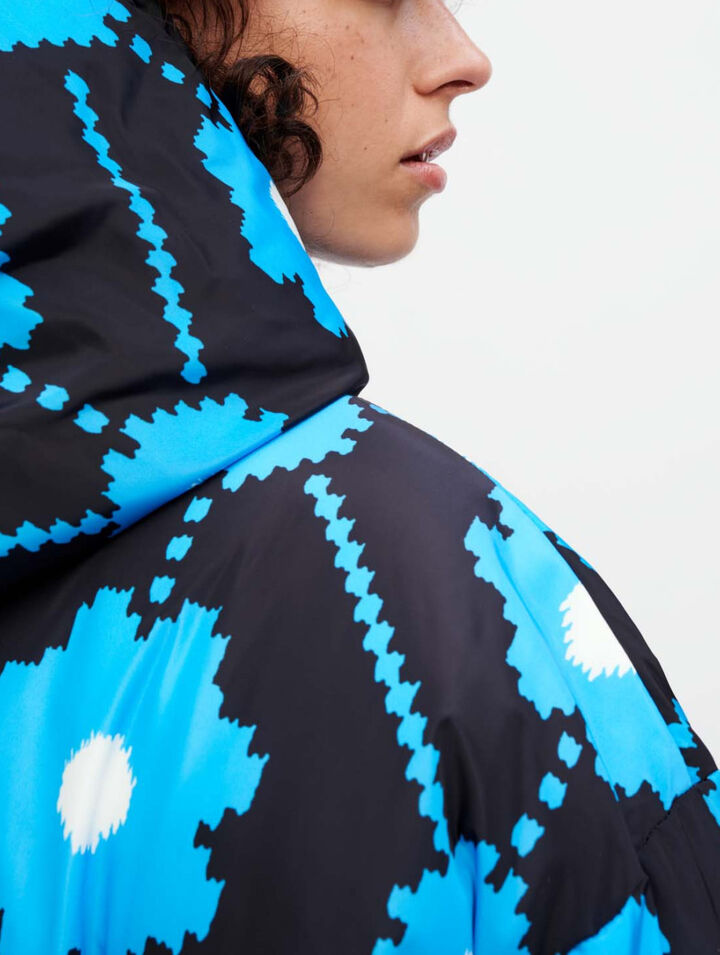 Flower print down jacket