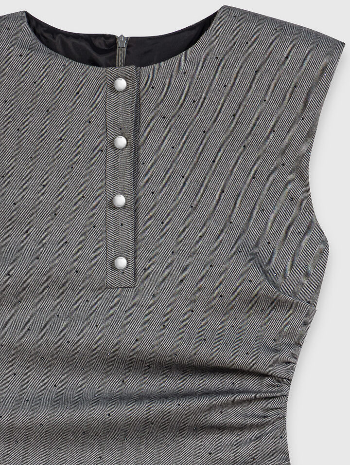 Short rhinestone tailored dress