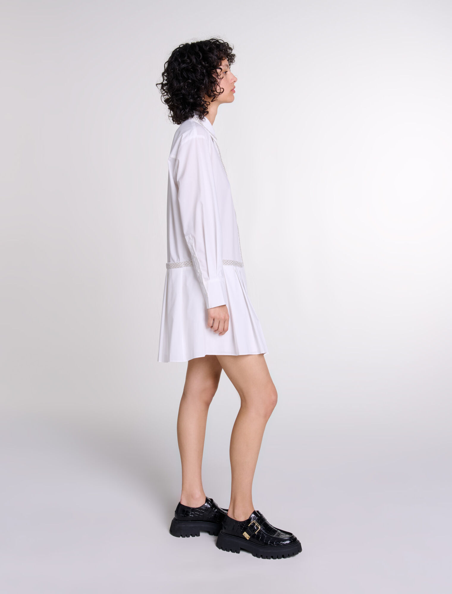 Beaded shirt dress