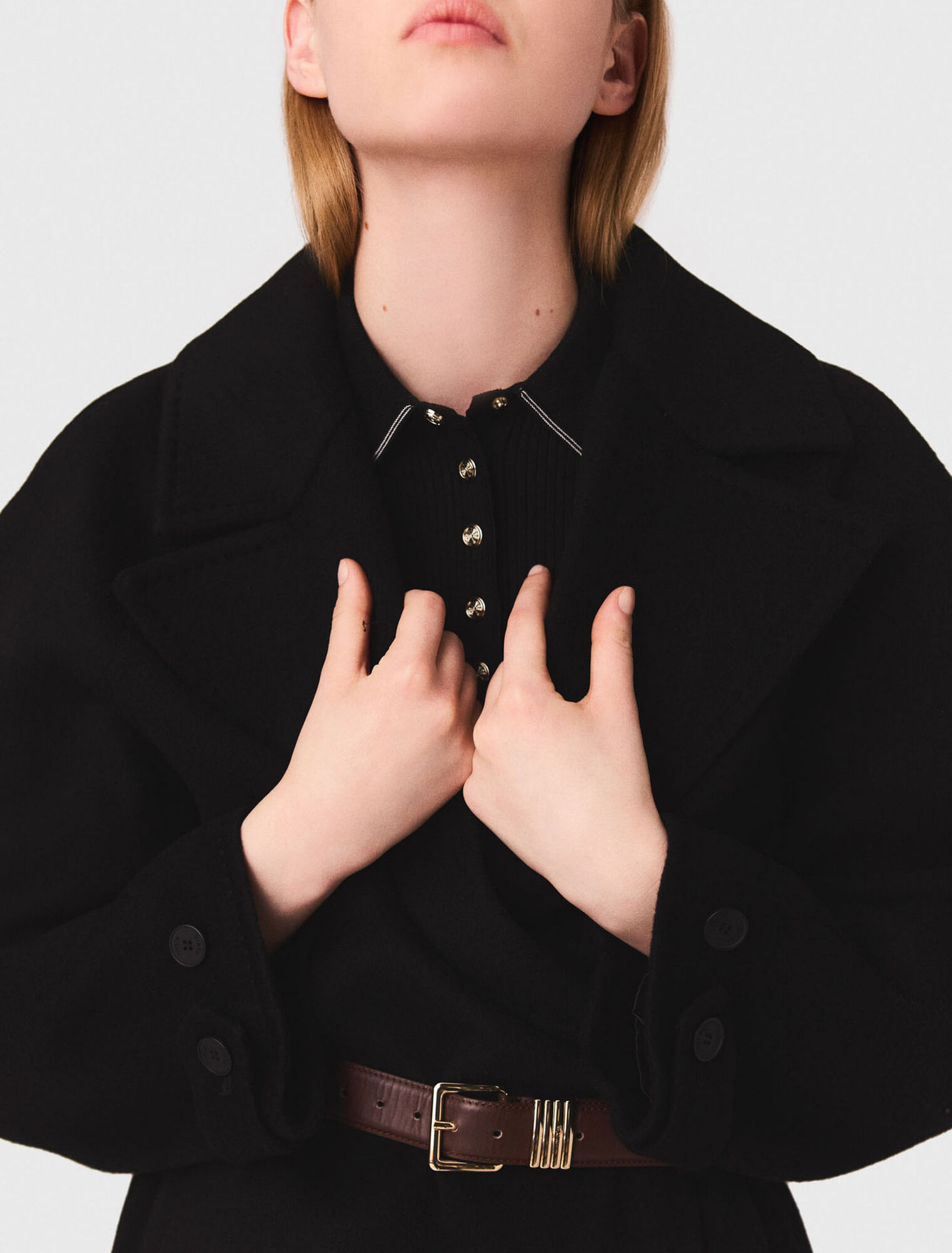Double-faced mid-length coat