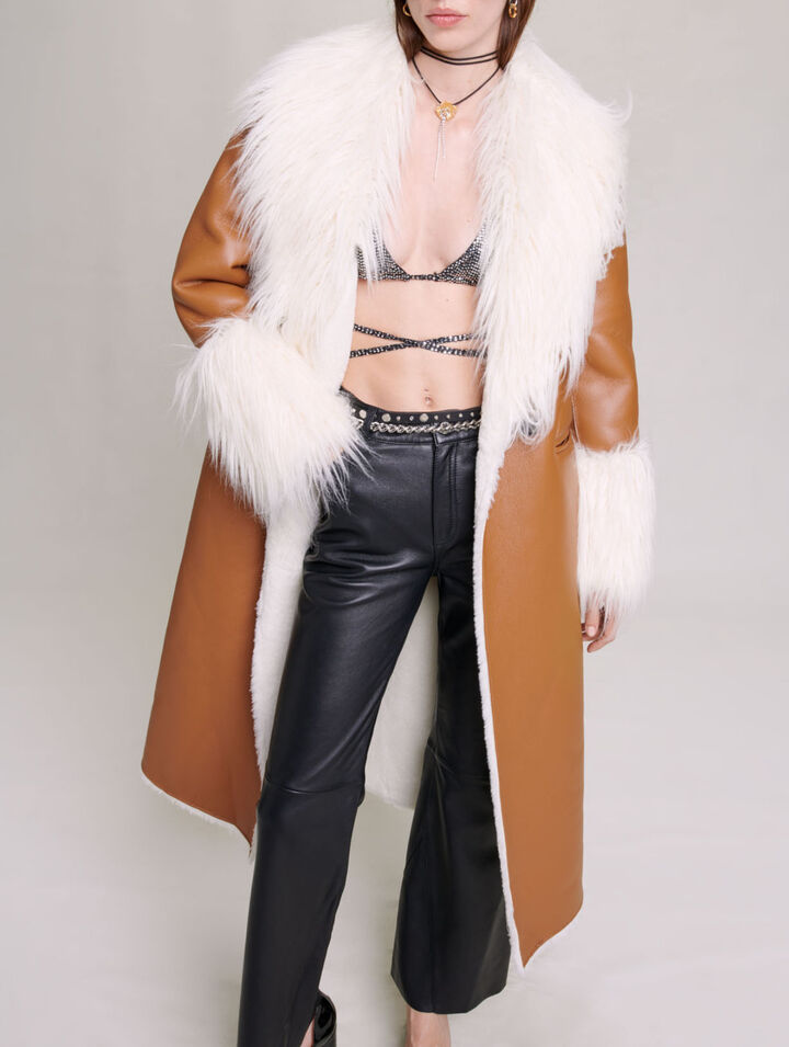 Long faux fur coat