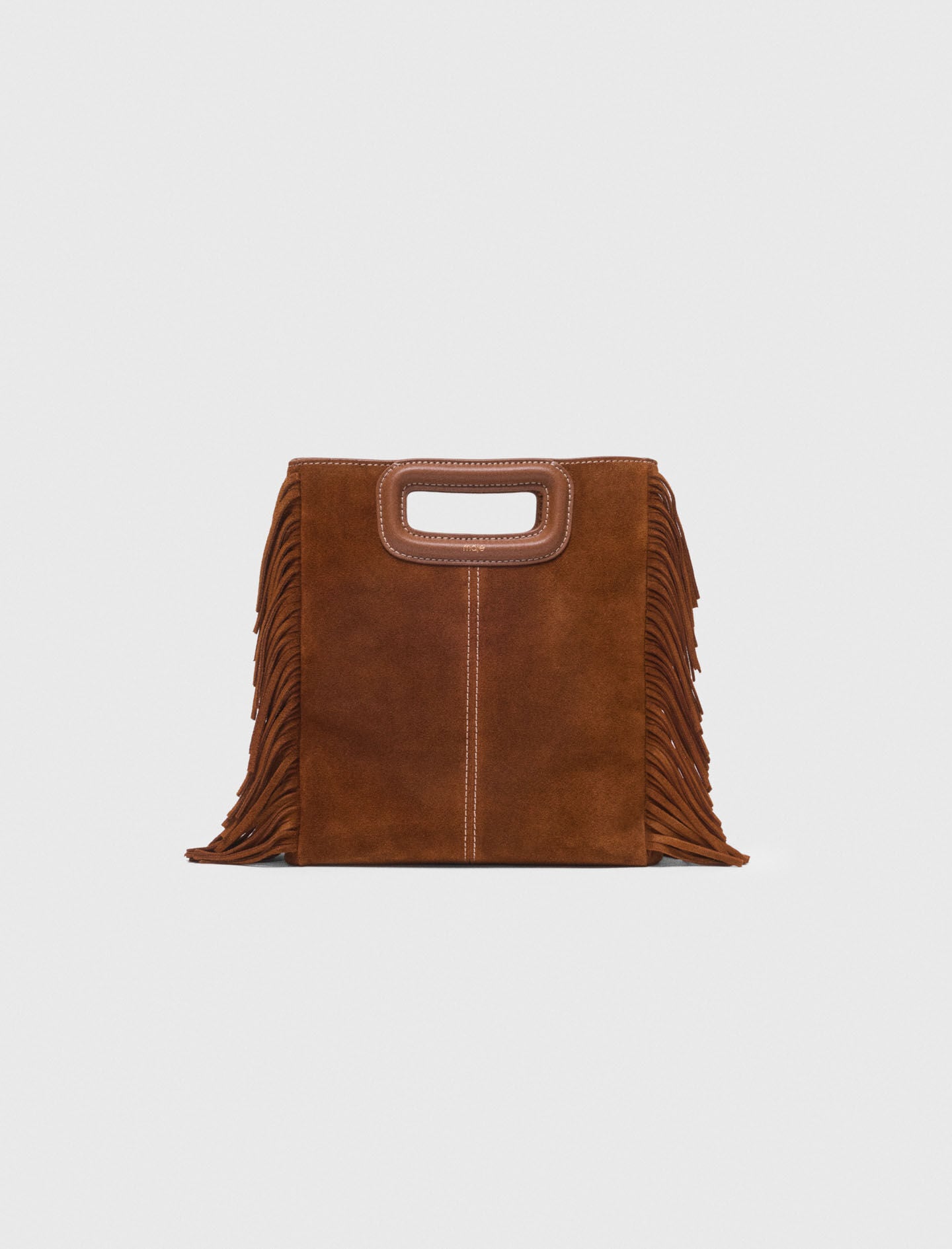Topstitched suede M bag 9