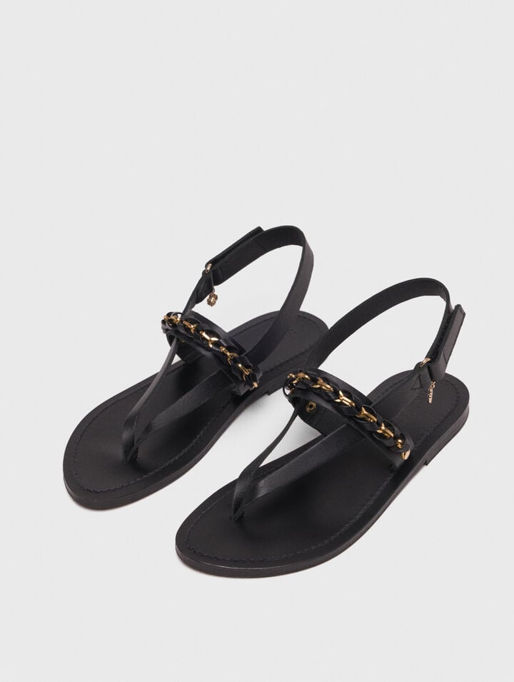 K.Jacques flat leather sandals