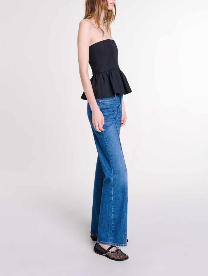 Bustier top with basque