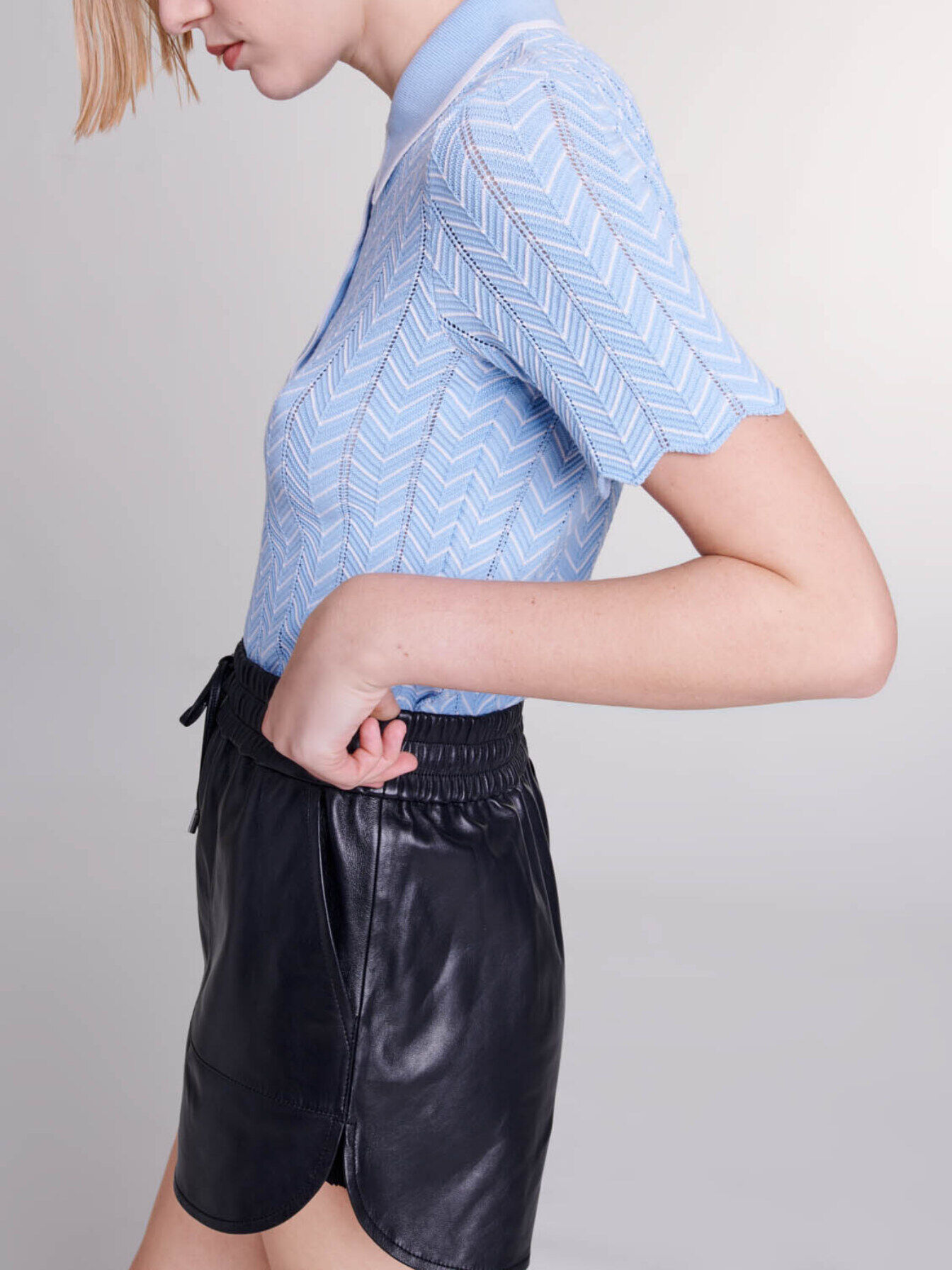 Leather shorts Black for Women | Maje