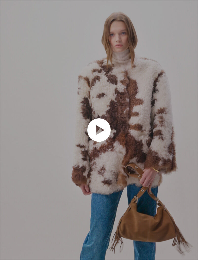 Reversible shearling Short coats Maje