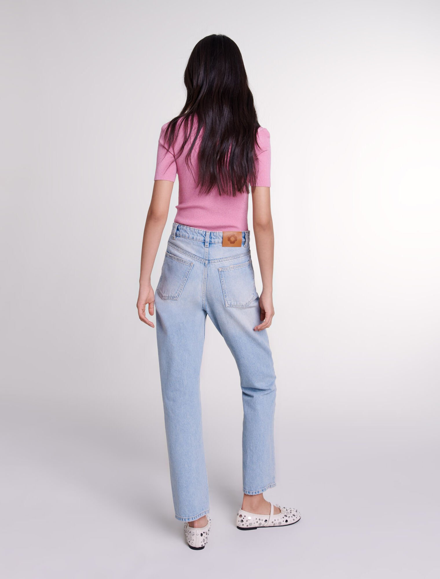 Sparkly knit polo shirt