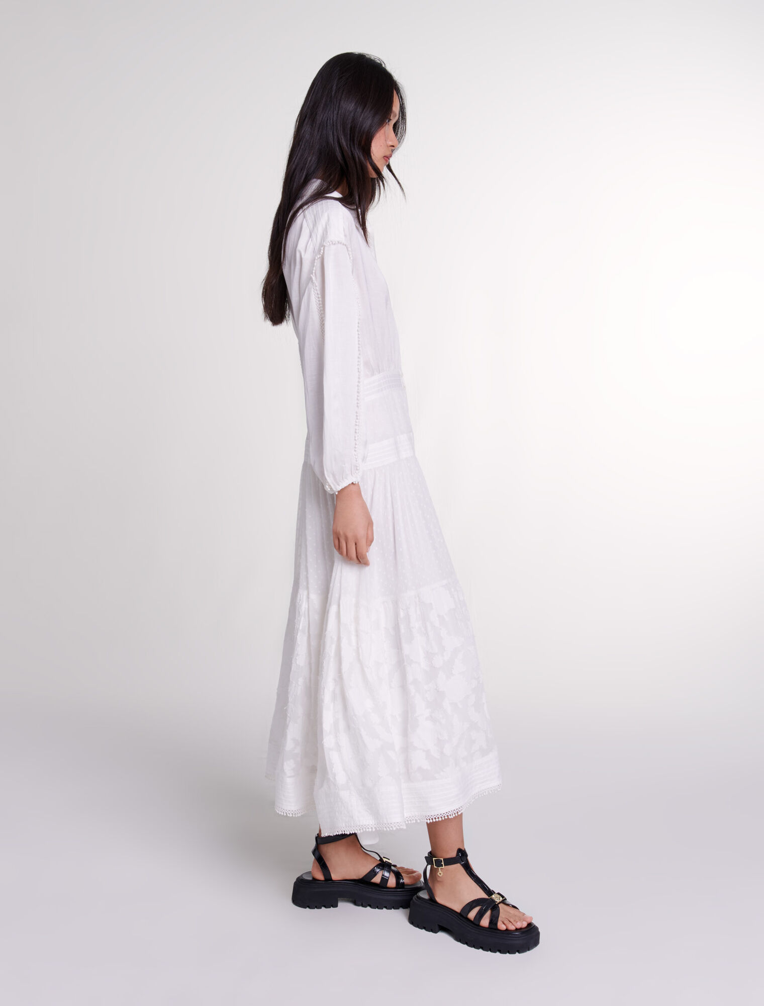 Cotton patchwork maxi dress