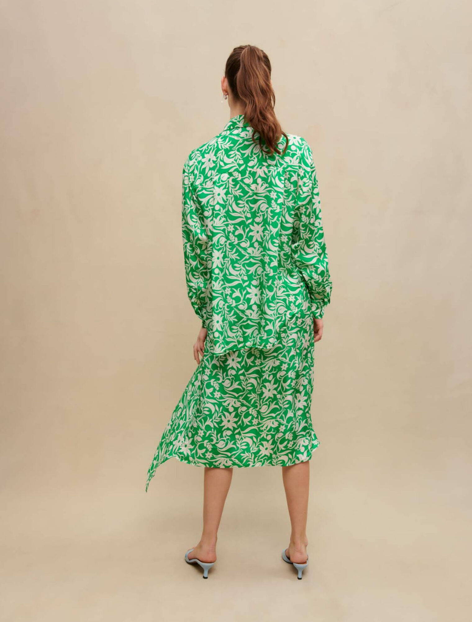 Printed satin shirt