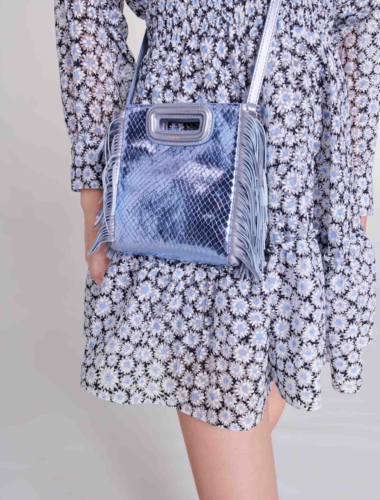 Metallic mock croc mini M bag