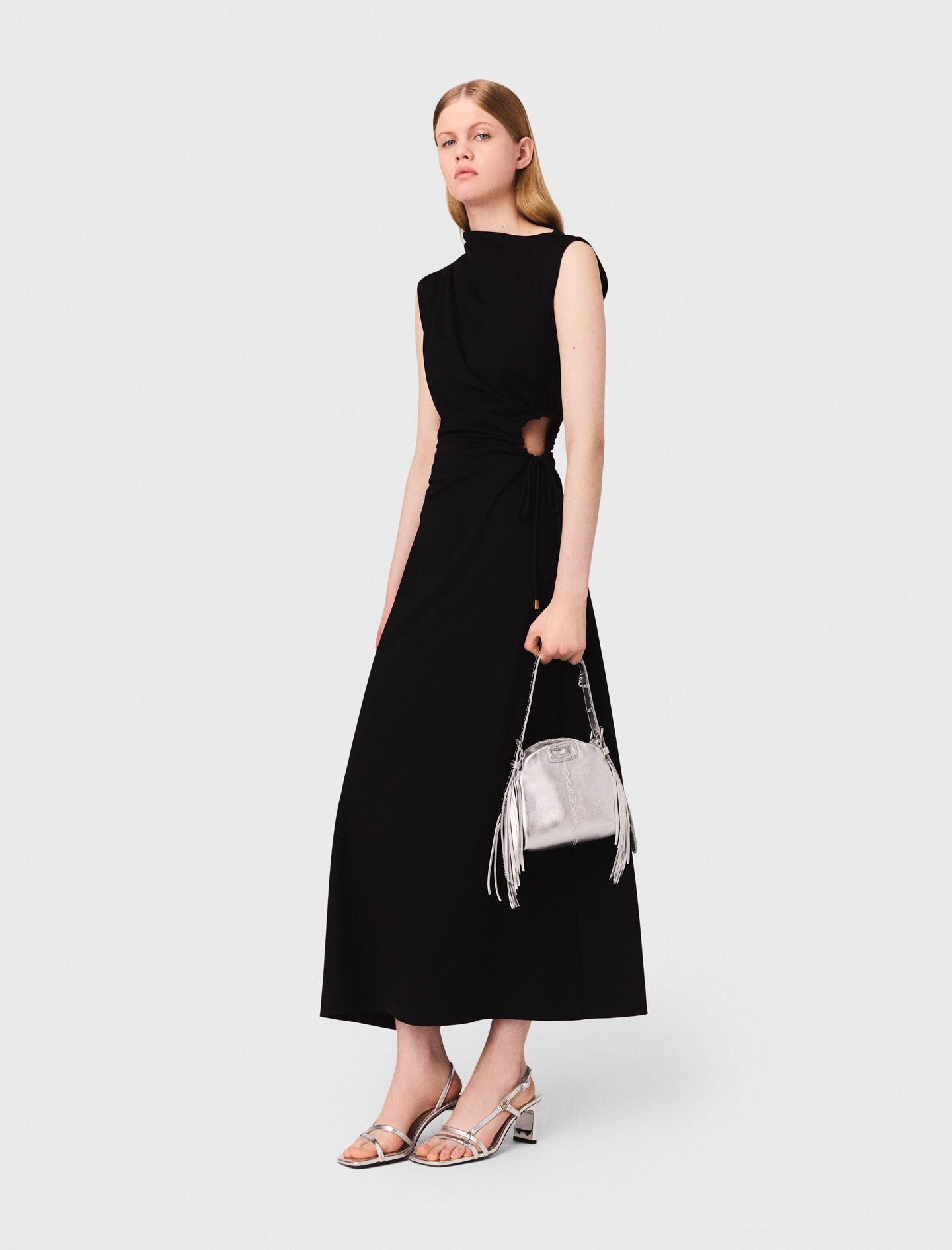Cutout waist maxi dress Black / Gray for Women | Maje