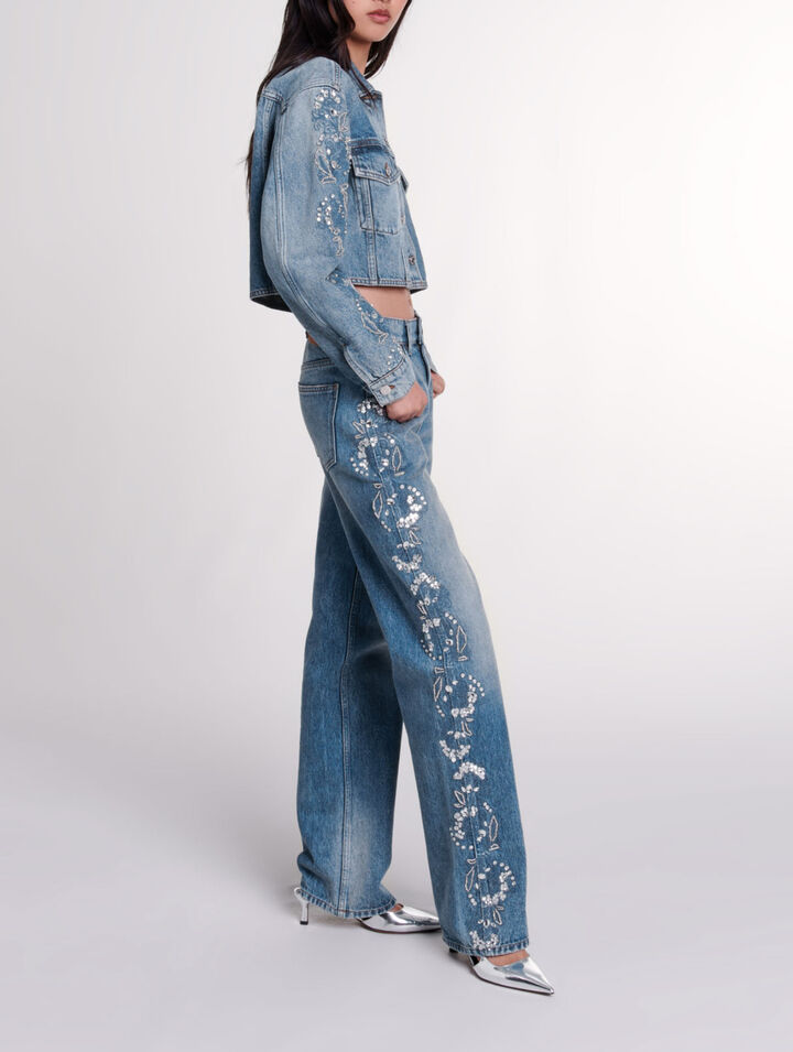 Embroidered denim jacket 