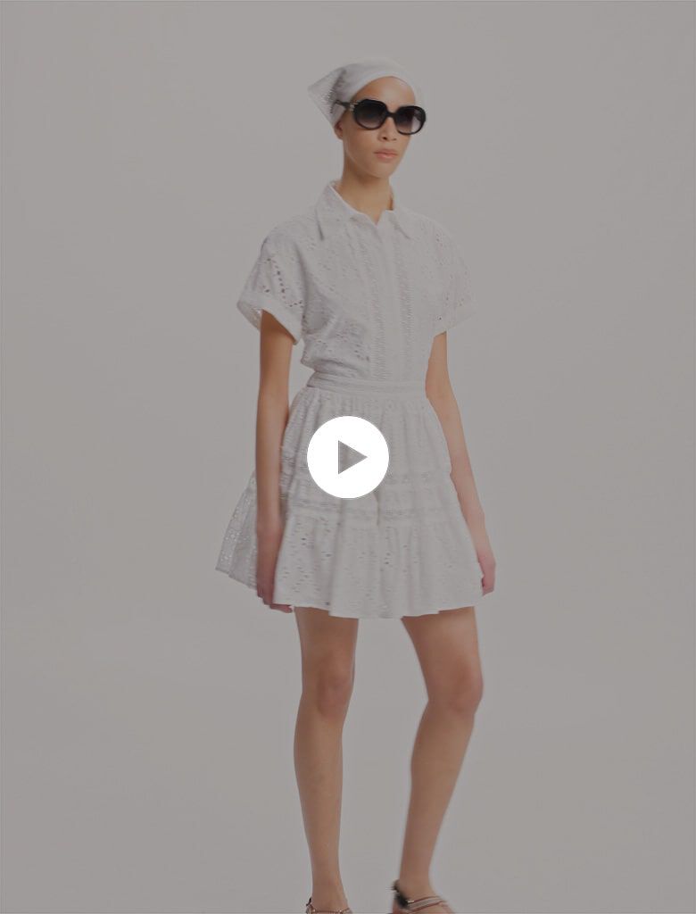 MAJE [マージ] Broderie Anglaise Babydoll Dress Embroidered babydoll dress White for Women | Maje