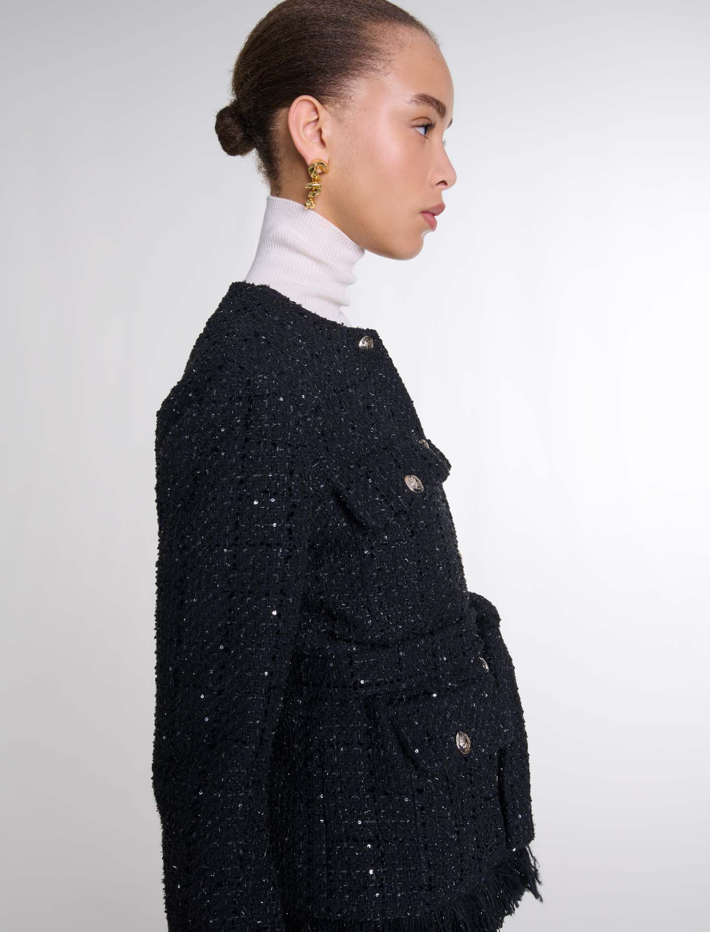 Sequinned tweed jacket - Blazers | Maje