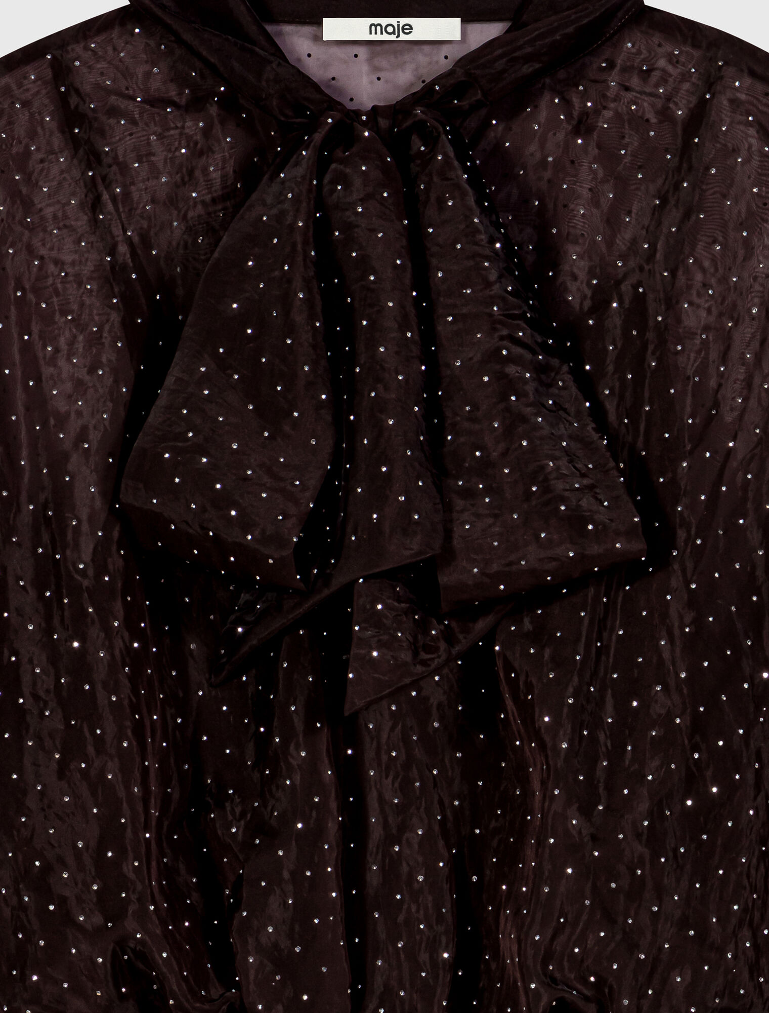 Short rhinestone tie-neck dress