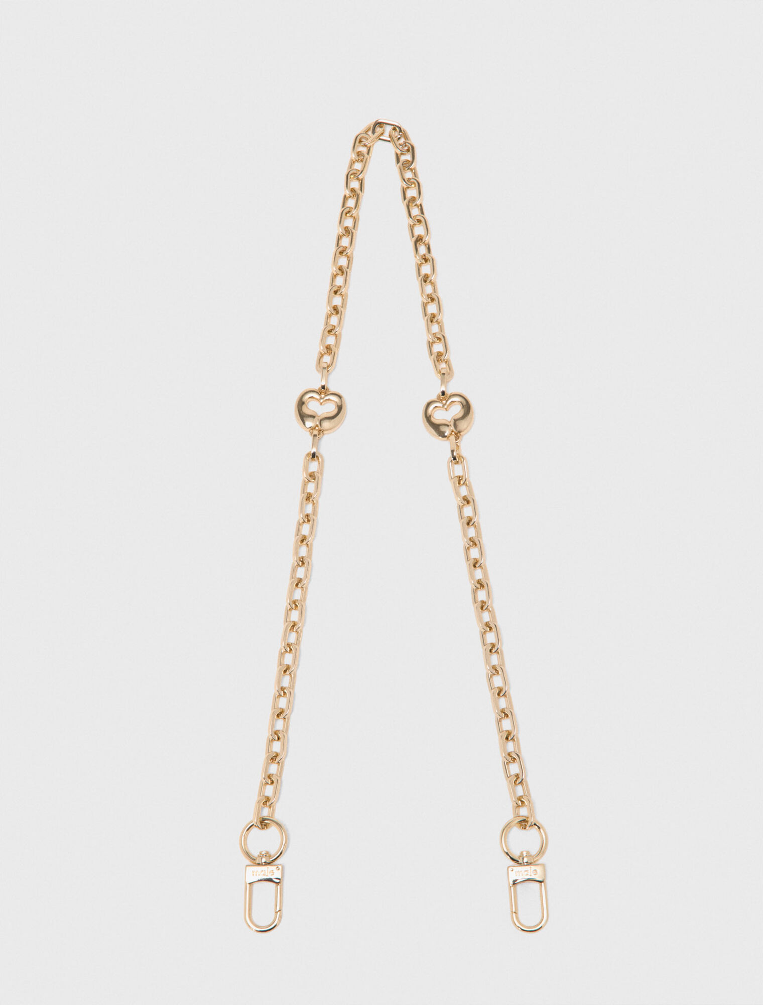 Short metal chain shoulder strap