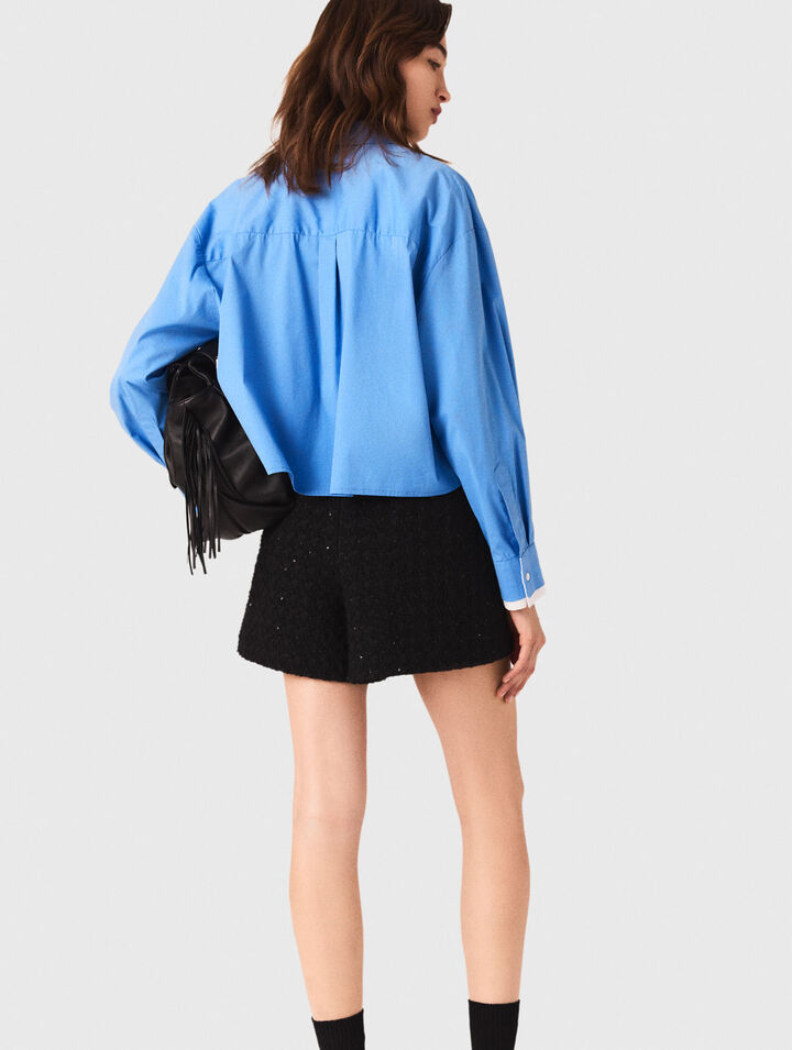 Rhinestone tweed shorts
