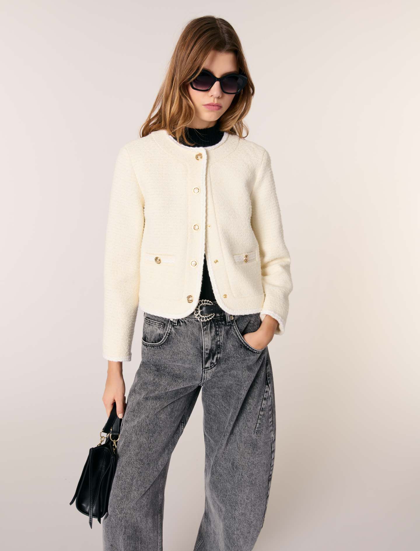 Short tweed jacket White for Women | Maje