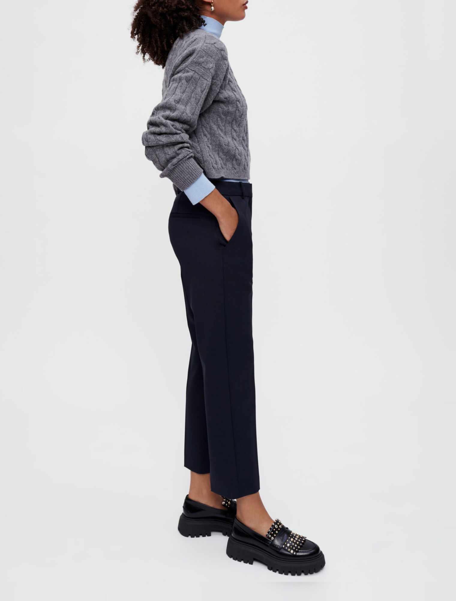 Straight-leg suit pants