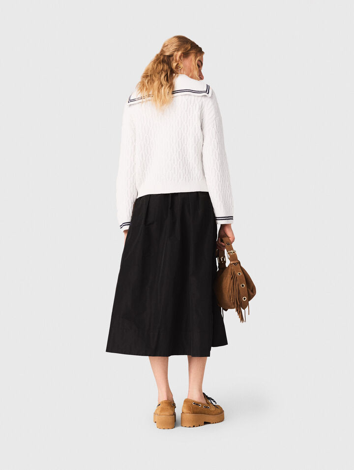Long skirt with contrast waistband
