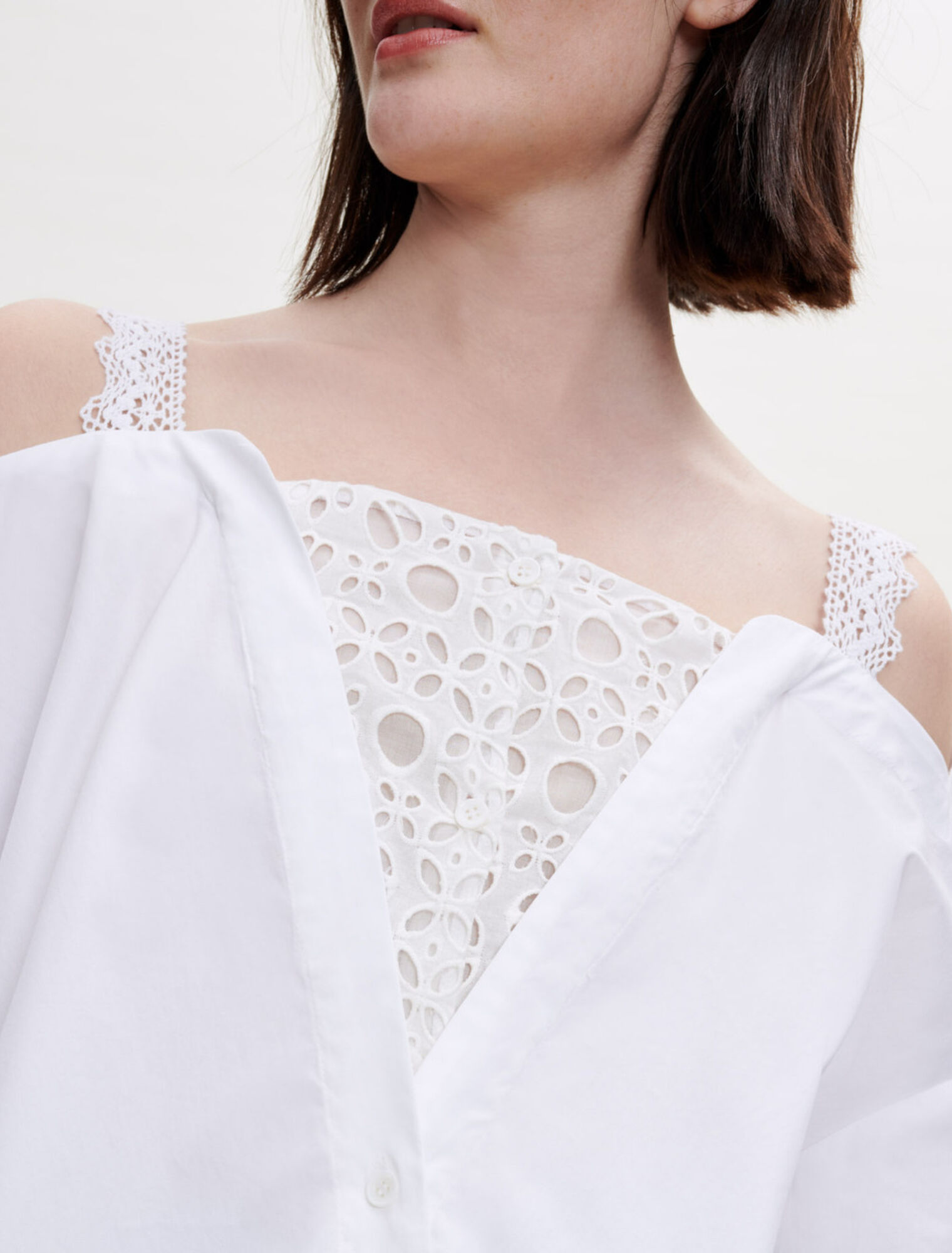 Trompe l'oeil lace shirt