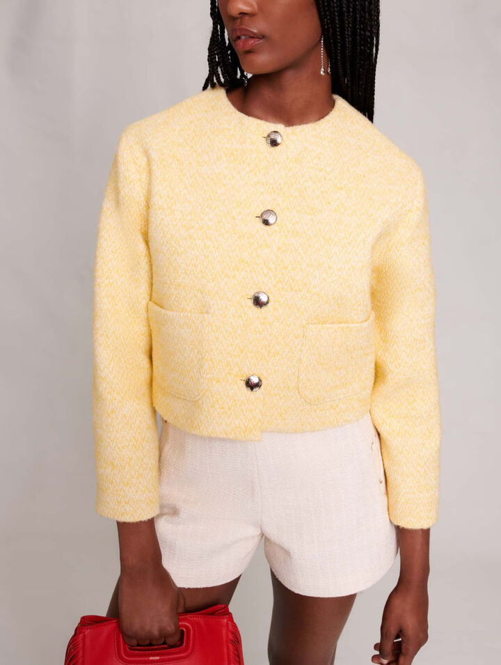 Cropped jacket in tweed