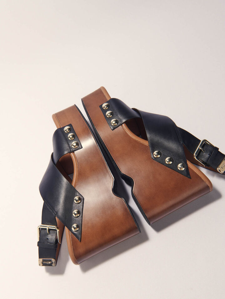 Leather platform sandals
