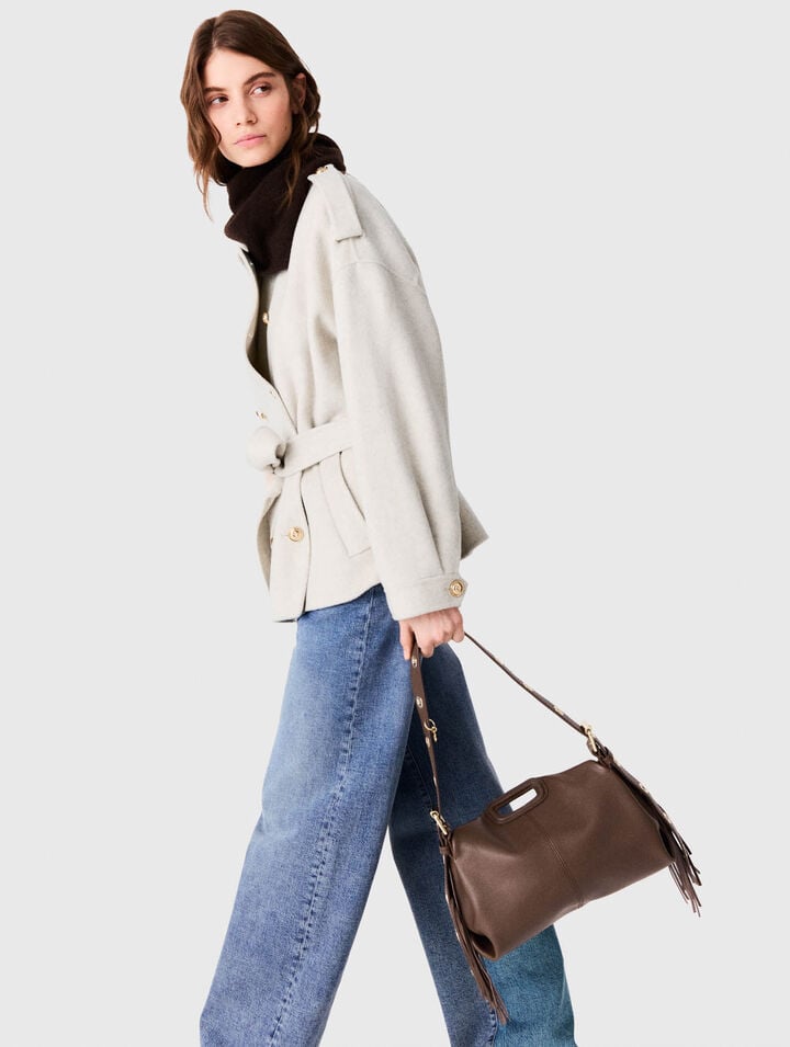 Double-faced mid-length coat