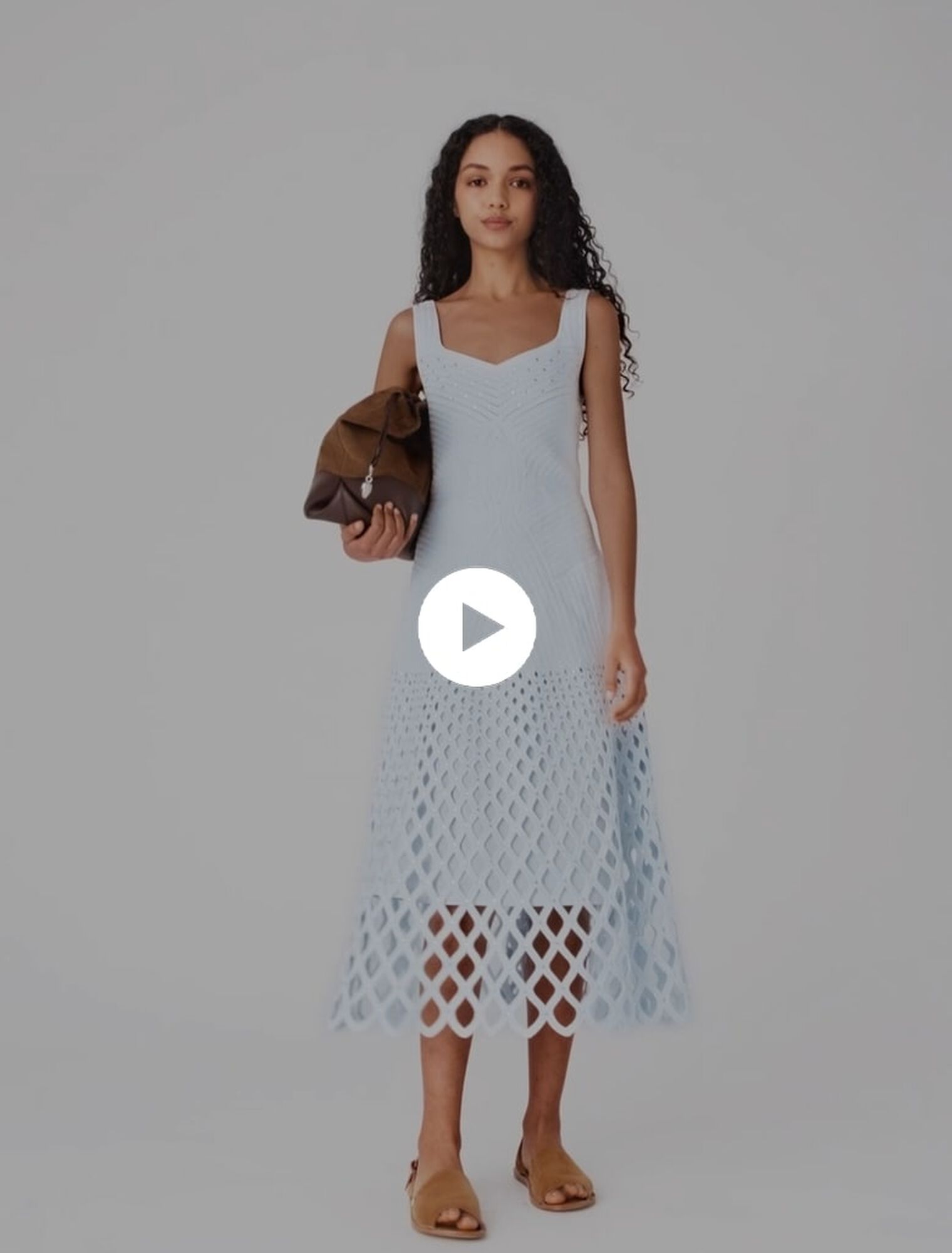 Crochet dress with removable lining