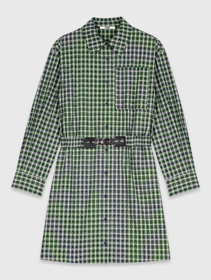 Short shirt dress with rhinestones
