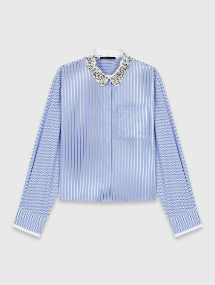 Shirt with removable jewel collar