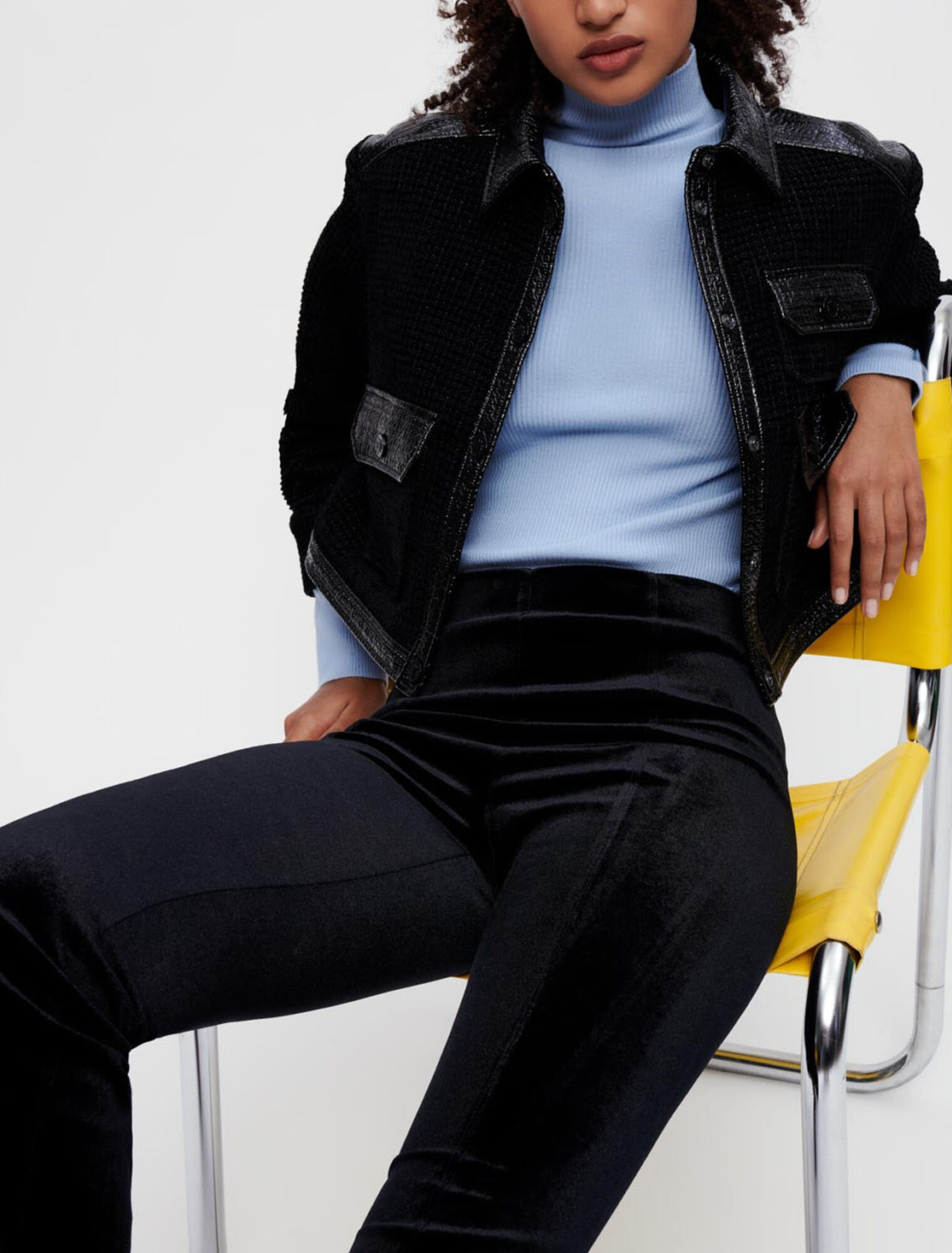 Stretch velvet pants